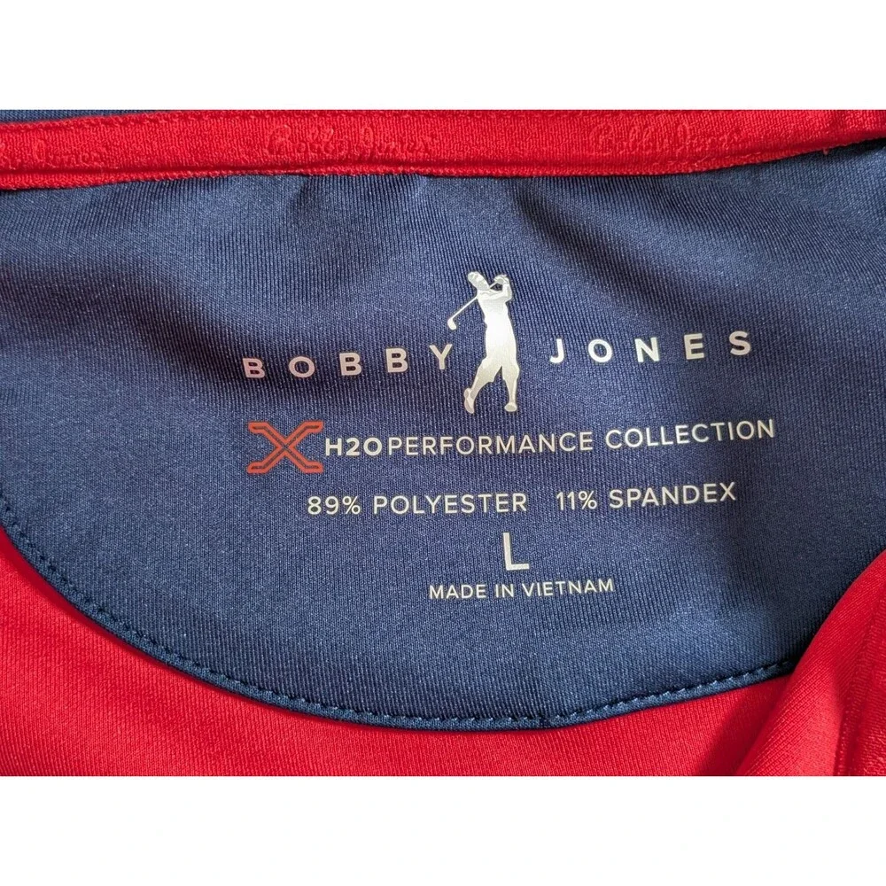 911 Bobby Jones Golf Pullover Men’s L Red H2O Performance 1/4 Zip - Picture 7 of 10